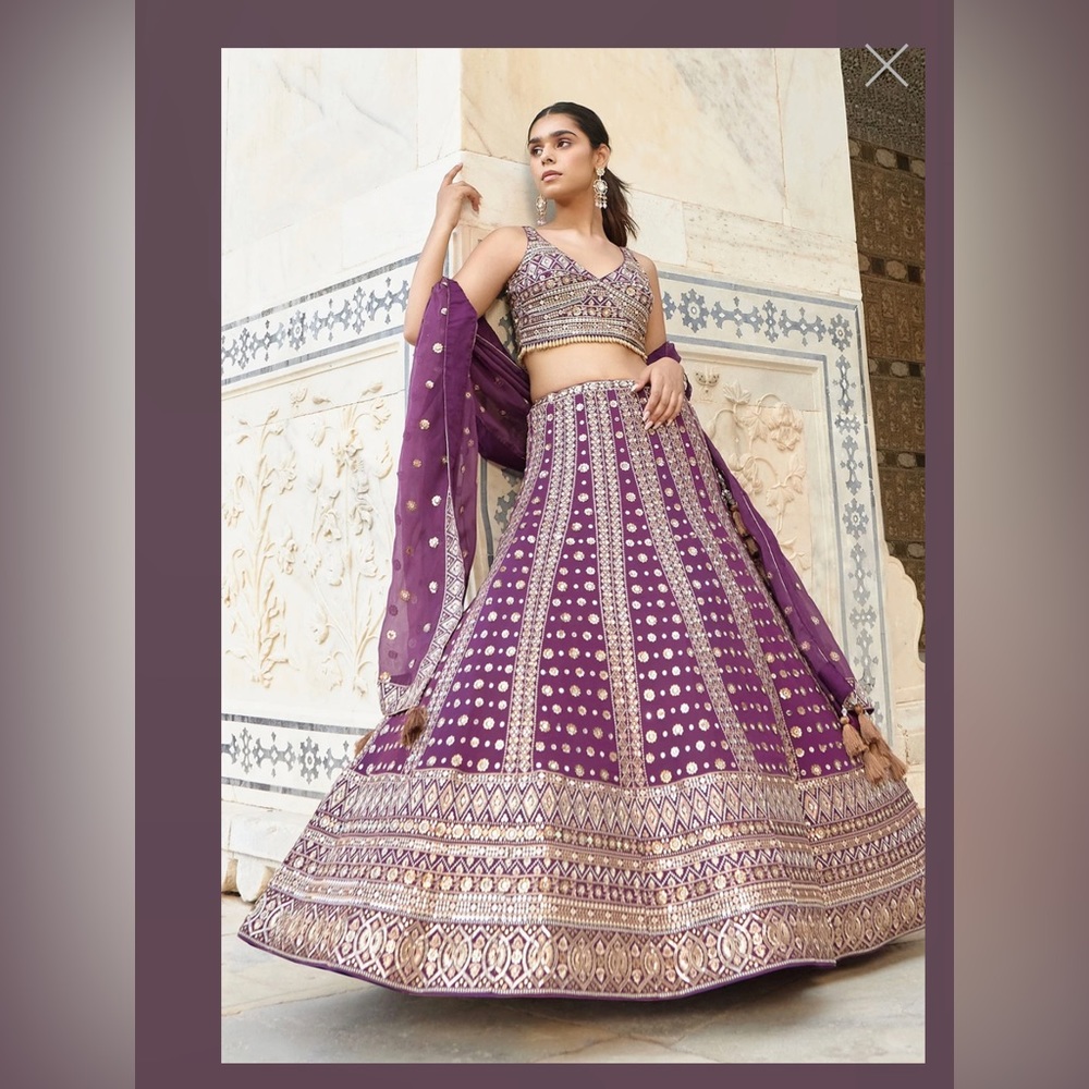 Latest Purple Georgette Lehenga